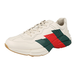 Gucci Men's White Leather Rhyton Sneaker 523535