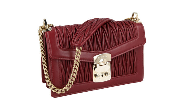 Miu Miu Women's 5BD083 Red Leather Shoulder Bag