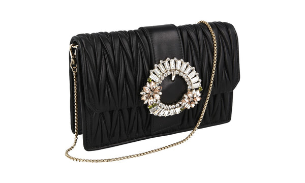 Miu Miu Women's 5BH095 Black Leather Shoulder Bag