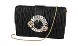 Miu Miu Women's Black Leather Matelasse Shoulder Bag 5BH095