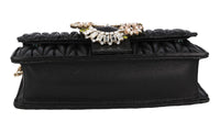 Miu Miu Women's Black Leather Matelasse Shoulder Bag 5BH095