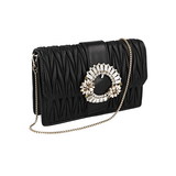 Miu Miu Women's Black Leather Matelasse Shoulder Bag 5BH095