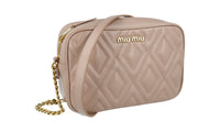 Miu Miu Women's 5BH133 Beige Leather Shoulder Bag