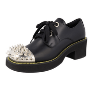 Miu Miu Women's Black Leather Lace-up Shoes 5E318D