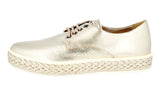 Miu Miu Women's Metallic Leather By Prada Espadrilles Sneaker 5E535A