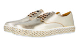 Miu Miu Women's Metallic Leather By Prada Espadrilles Sneaker 5E535A