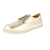 Miu Miu Women's Metallic Leather By Prada Espadrilles Sneaker 5E535A