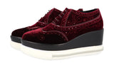 Miu Miu Women's Red Leather Lace-up Shoes 5E661A