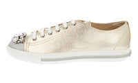 Miu Miu Women's Gold Leather Sneaker 5E8557