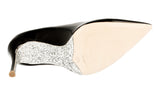 Miu Miu Women's Black Leather Glitter Pumps / Heels 5I8630
