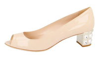 Miu Miu Women's Beige Brushed Spazzolato Leather Pumps / Heels 5K8983