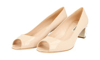 Miu Miu Women's Beige Brushed Spazzolato Leather Pumps / Heels 5K8983