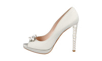 Miu Miu Women's Metallic Leather Crystal Metal Heel Pumps / Heels 5KP190