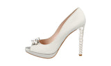 Miu Miu Women's Metallic Leather Crystal Metal Heel Pumps / Heels 5KP190