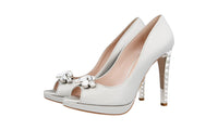 Miu Miu Women's Metallic Leather Crystal Metal Heel Pumps / Heels 5KP190