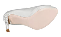 Miu Miu Women's Metallic Leather Crystal Metal Heel Pumps / Heels 5KP190