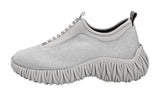 Miu Miu Women's Grey Knit Crystal Slip-on Sneaker 5S375D