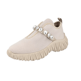 Miu Miu Women's Beige Knit Crystal Slip-on Sneaker 5S376D