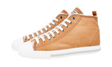 Miu Miu Women's Brown Leather Shearling High-Top Sneaker 5T424B