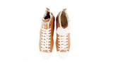 Miu Miu Women's Brown Leather Shearling High-Top Sneaker 5T424B