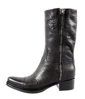 Miu Miu Women's Black Buffalo Leather Boots 5U8936