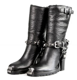 Miu Miu Women's 5U9427 3G0H F0002 welt-sewn Leather Half-Boot