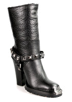 Miu Miu Women's Black welt-sewn Leather Half-Boot 5U9427