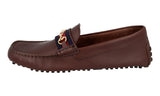 Gucci Men's Brown Leather Driver Moccasins Loafers 624698