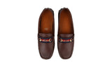 Gucci Men's Brown Leather Driver Moccasins Loafers 624698