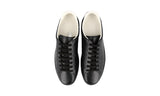 Gucci Men's Black Leather Pique Monogram Gg Ace Sneaker 625787