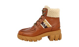Gucci Women's Brown Heavy-Duty Rubber Sole Leather Half-Boot 670406