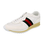 Gucci Women's White Leather + Nylon Nora Sneaker 832461