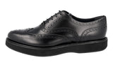 Church's Women's Black welt-sewn Leather By Prada  Pilar Burwood Platform Plateau Oxford Brogue Business Shoes A74021