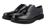 Church's Women's Black welt-sewn Leather By Prada  Pilar Burwood Platform Plateau Oxford Brogue Business Shoes A74021