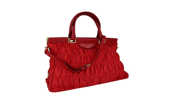 Prada Women's B2803Z Red Nylon Shoulder Bag
