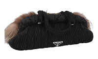 Prada Women's BN1329 Silver Textile Shoulder Bag