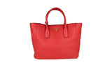 Prada Women's Red Leather Tote Shopper Shoulder Bag BN2694
