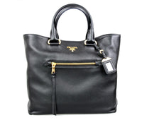 Prada Women's Black Leather Shopper BN2754