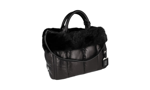 Prada Women's BN2809 Black Leather Shoulder Bag