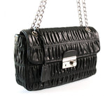 Prada Women's Black Leather Gaufre Shoulder Bag BT0939