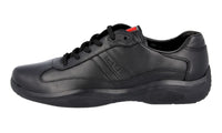 Prada Men's Black Leather Americas Cup Sneaker DNC096