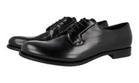 Prada Men's Black Leather Derby Business Shoes DNC099