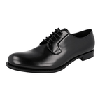 Prada Men's Black Leather Derby Business Shoes DNC099