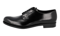 Prada Men's Black welt-sewn Leather Derby Business Shoes DNC099