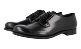 Prada Men's Black welt-sewn Leather Derby Business Shoes DNC099