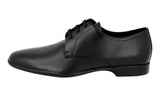 Prada Men's Black Leather Derby Business Shoes DNC102