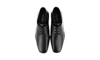 Prada Men's Black Leather Derby Business Shoes DNC102
