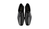 Prada Men's Black Leather Derby Business Shoes DNC102