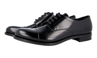 Prada Men's Black welt-sewn Leather Derby Business Shoes DNC103