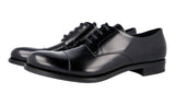 Prada Men's Black welt-sewn Leather Cap Toe Derby Business Shoes DNC103